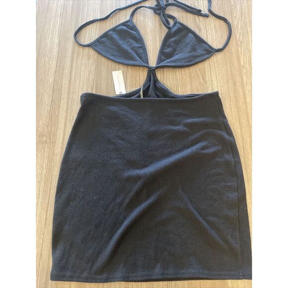 By Anthropologie Black Cutout Mini‎ Dress Size Medium MSRP $78 NWT - Picture 10 of 11